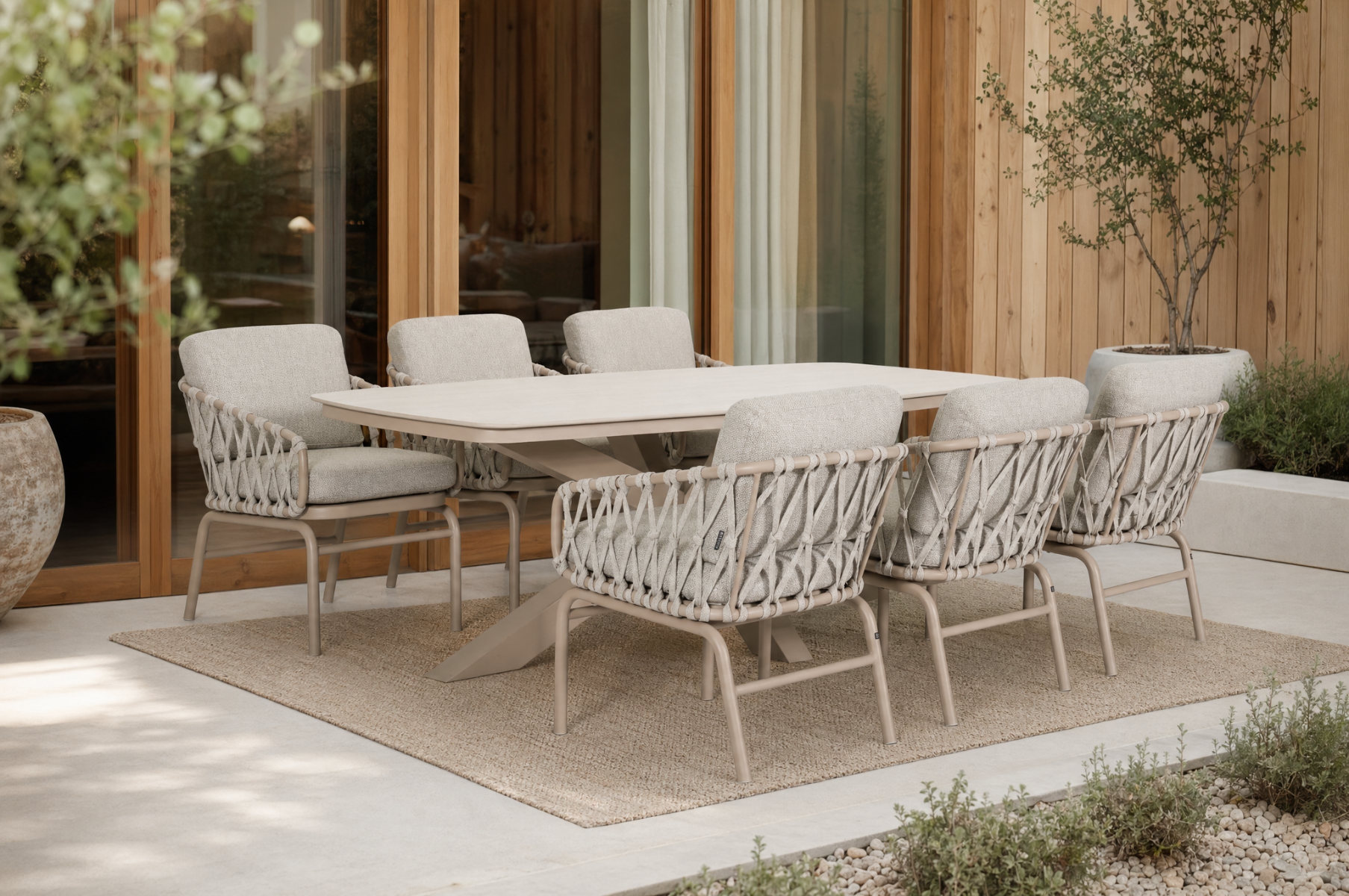 Lifestyle Ventana/Provence 220x100 cm dining tuinset 7-delig