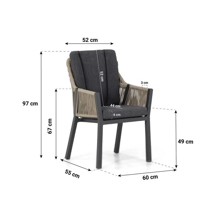 Lifestyle Verona/Madras 180 cm dining tuinset 5-delig