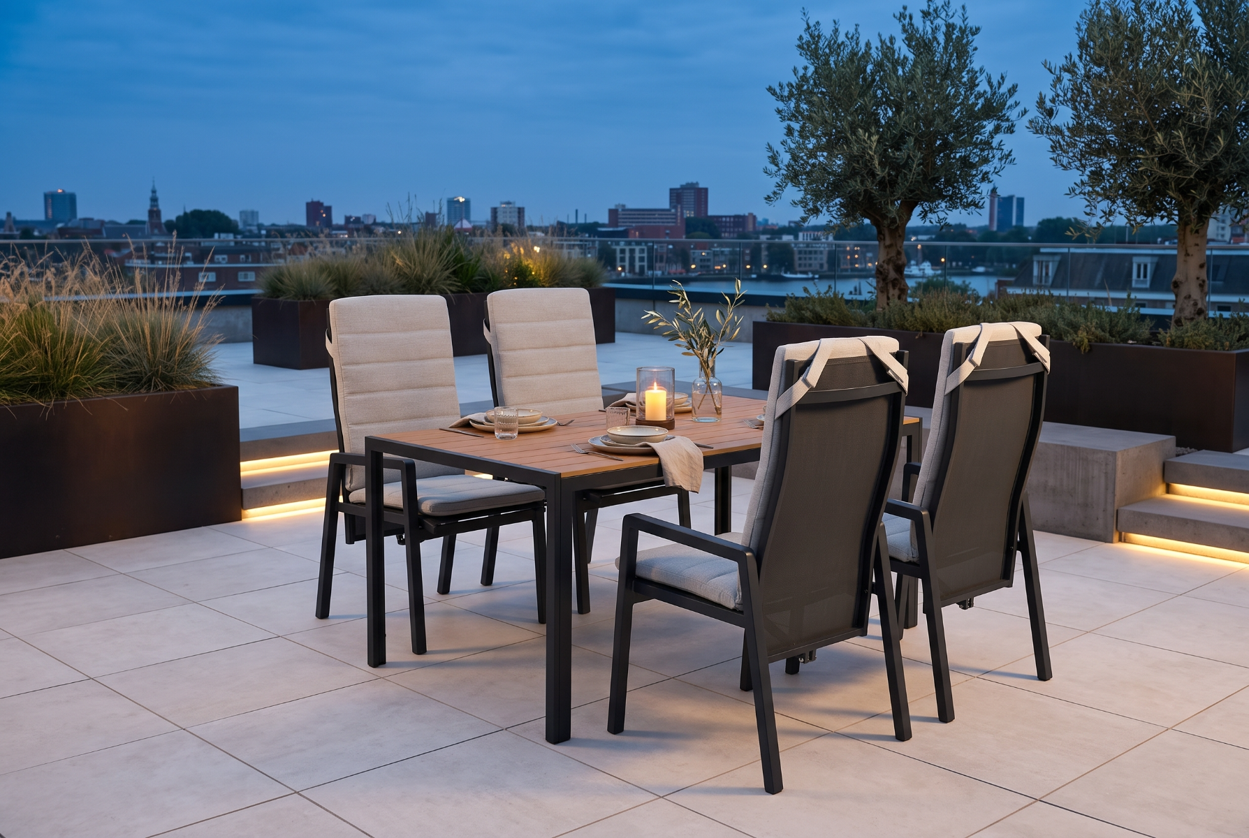 Lifestyle Vivaro/Creta 160x90 cm dining tuinset 5-delig