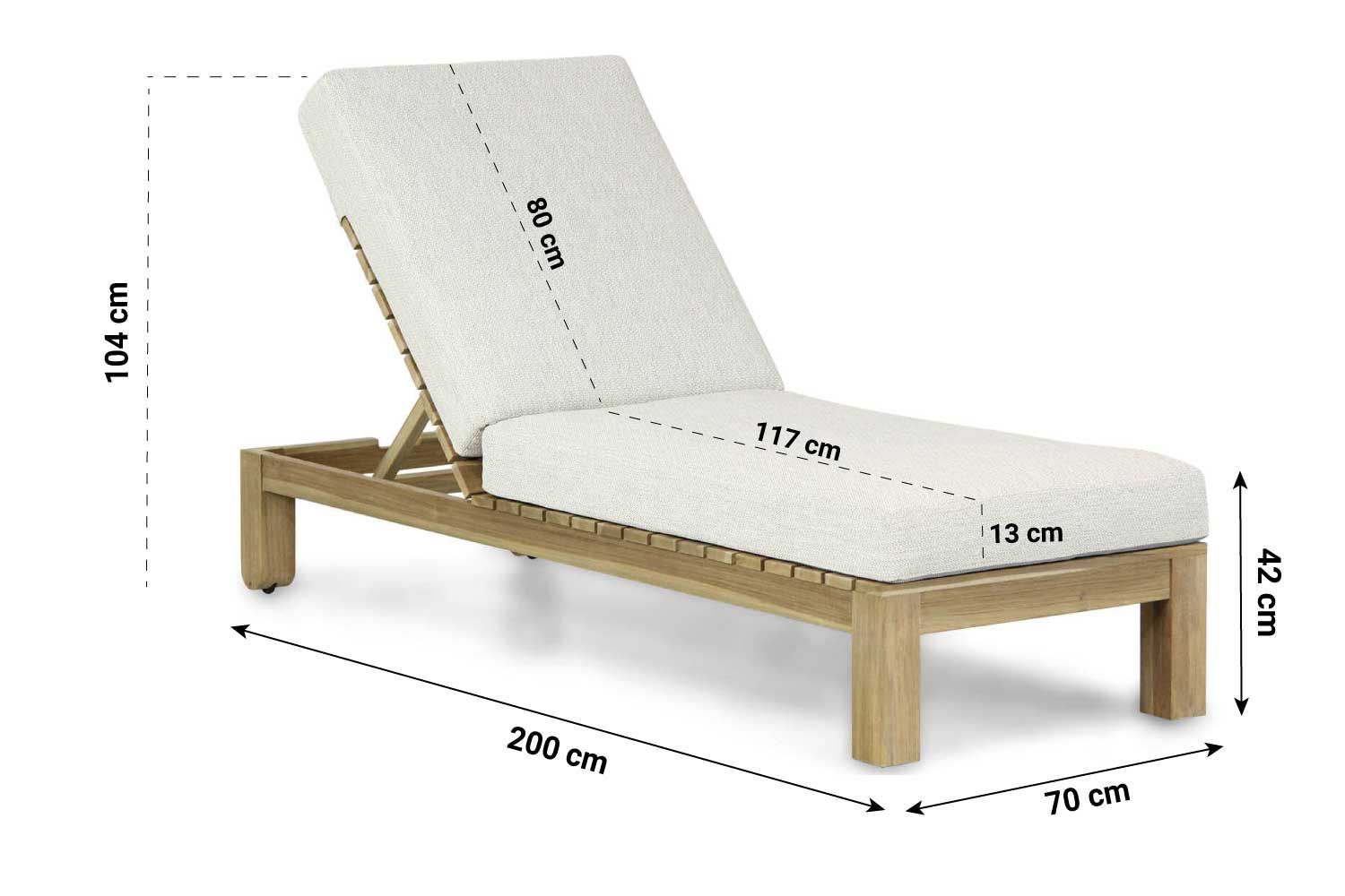 Santika Arlington lounger met fontelina 180 kussen