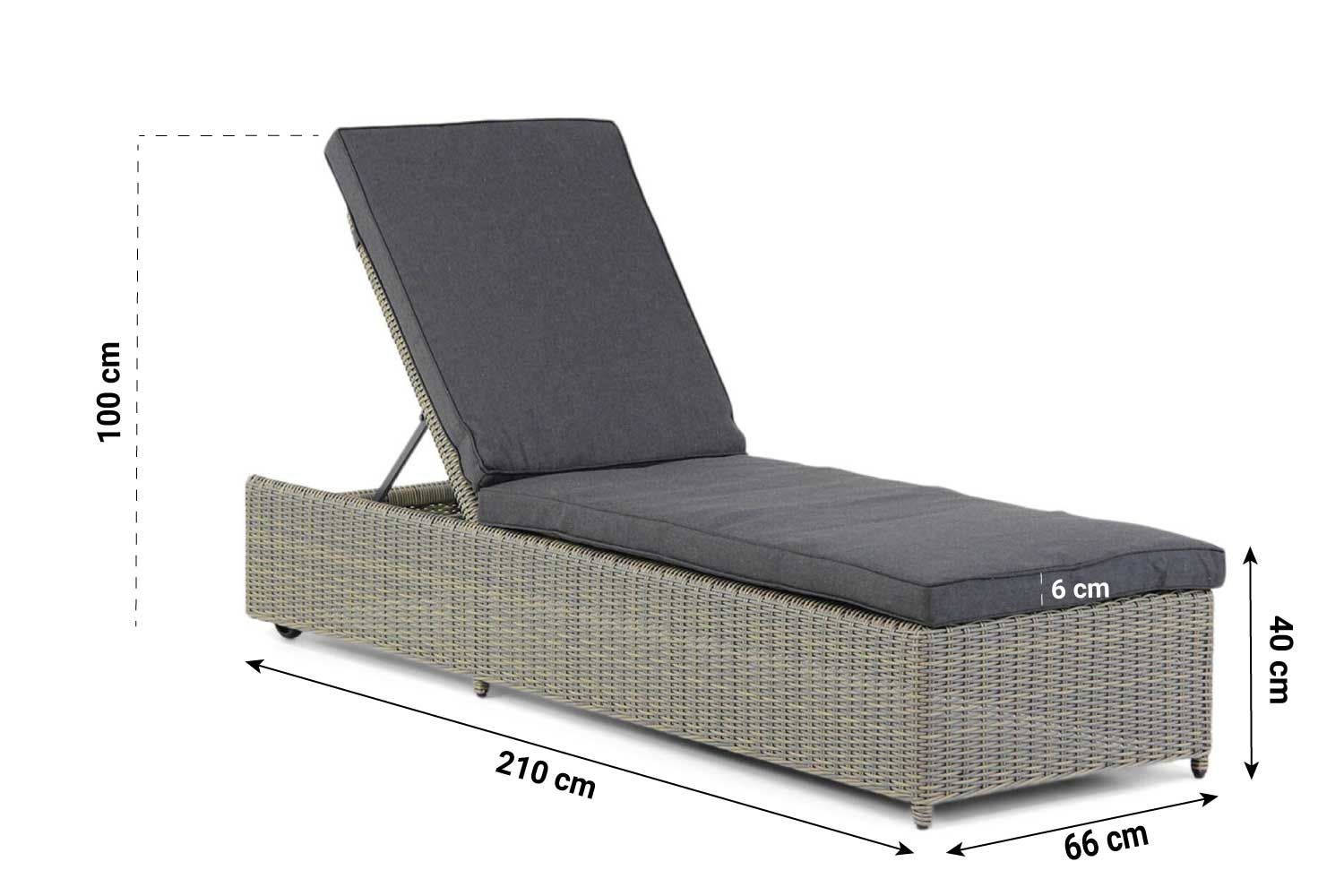 Garden Collections Charlotte ligbed kubu met wielen