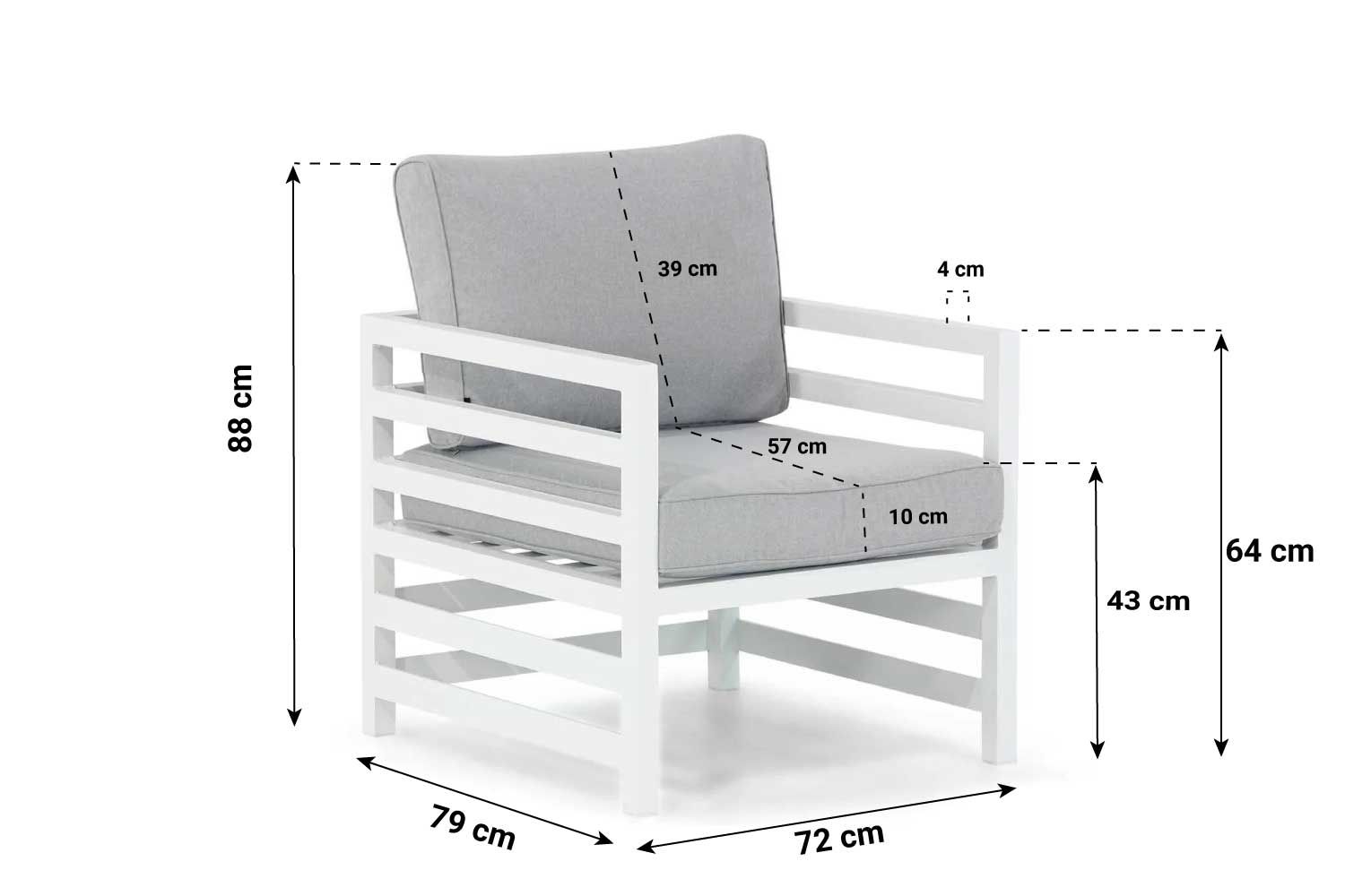 Domani Linde lounge tuinstoel white