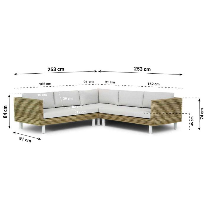 Lifestyle Long Beach hoek loungeset 3-delig