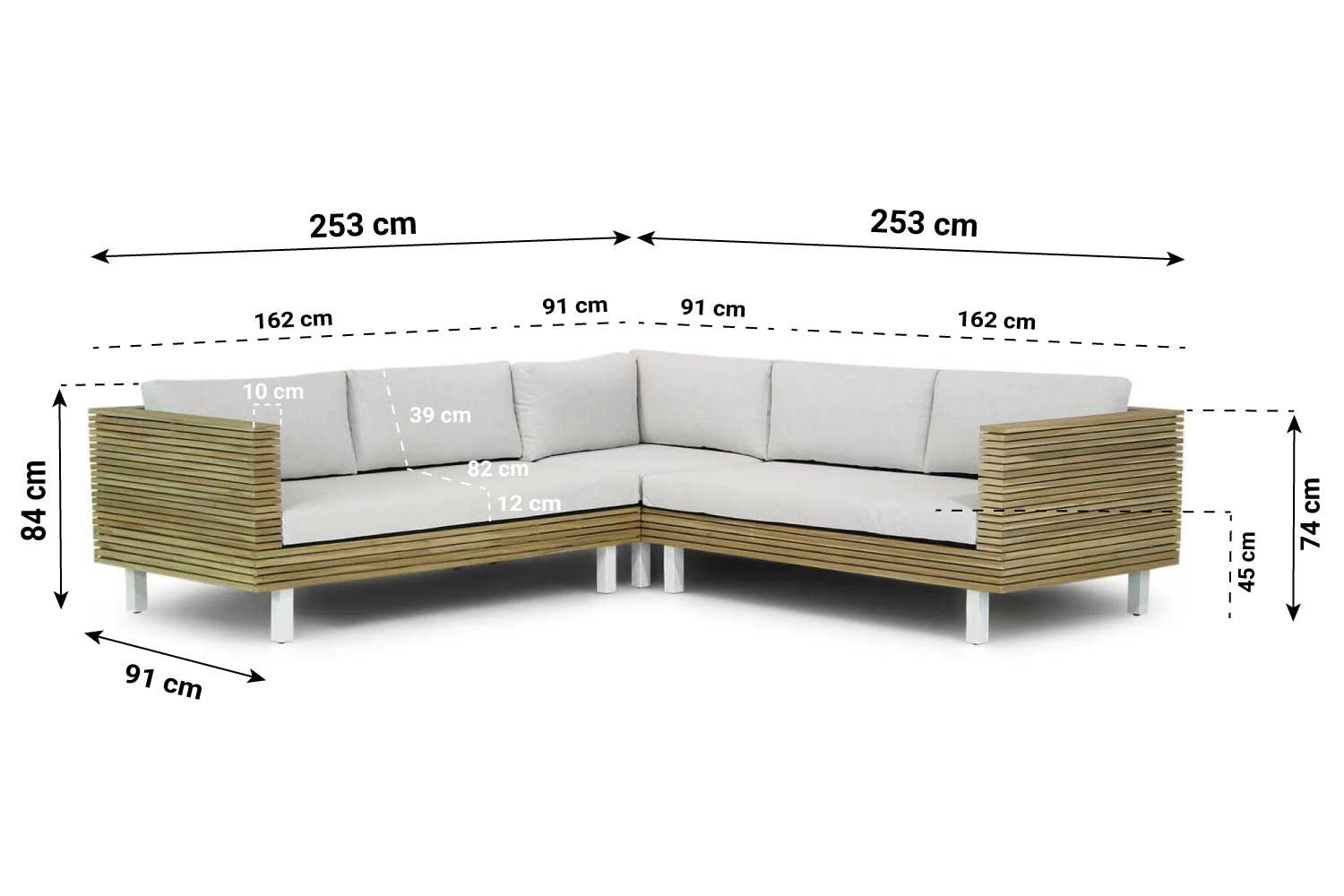 Lifestyle Long Beach hoek loungeset 4-delig