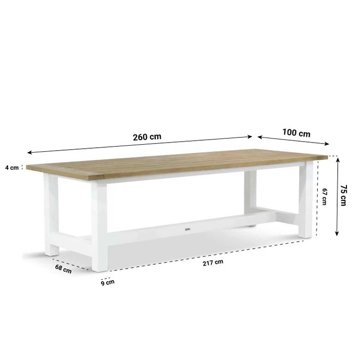 Santika Soray/Los Angeles 260 cm dining tuinset 5-delig