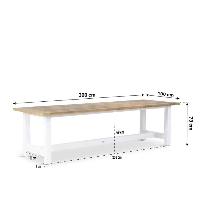 Lifestyle Los Angeles dining tuintafel 300 x 100 cm