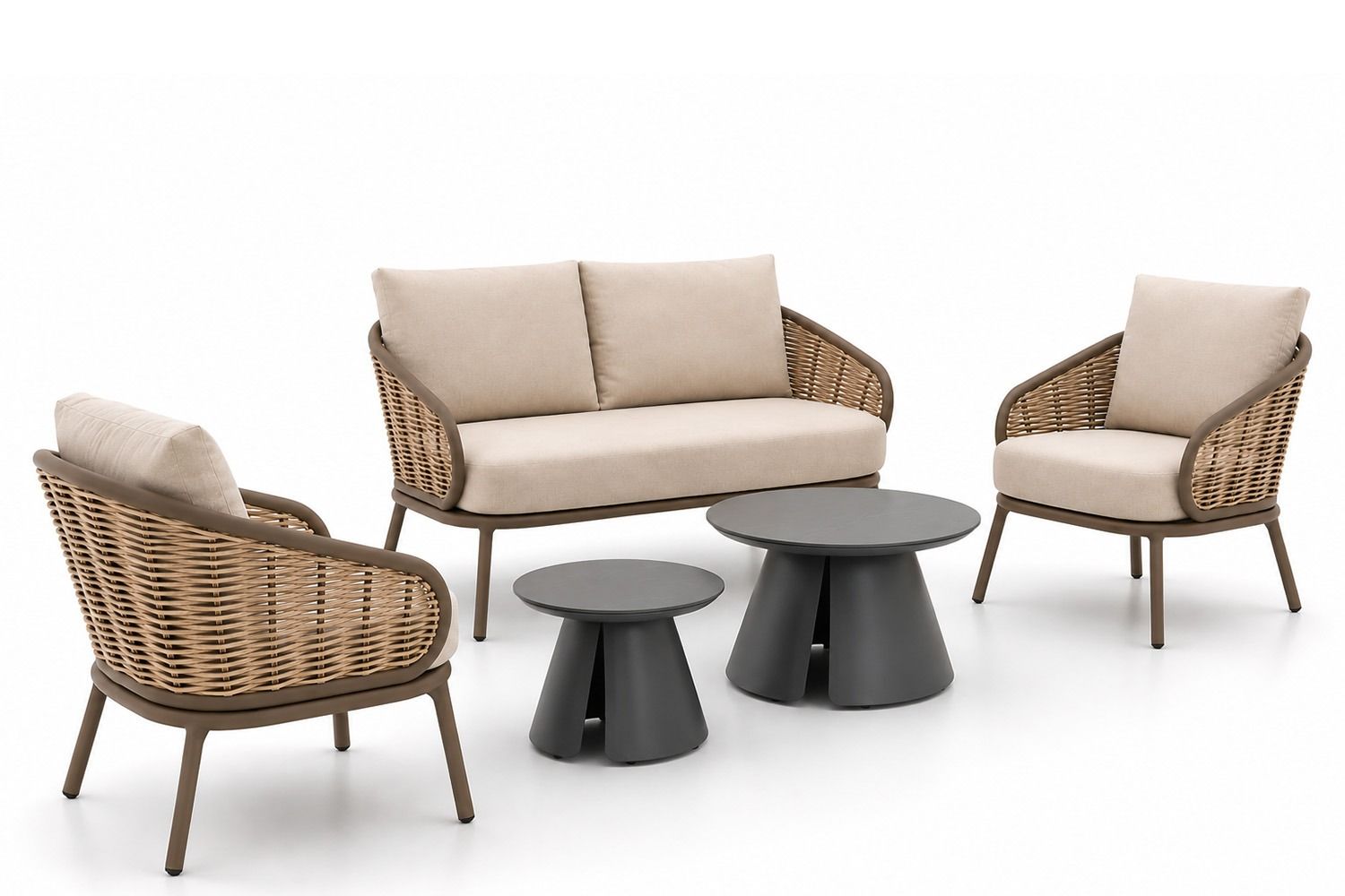 Apple Bee Pine Key/Cayora 50/80 cm stoel-bank loungeset 5-delig