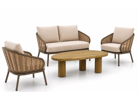 Apple Bee Pine Key/Riah 135 cm stoel-bank loungeset 4-delig