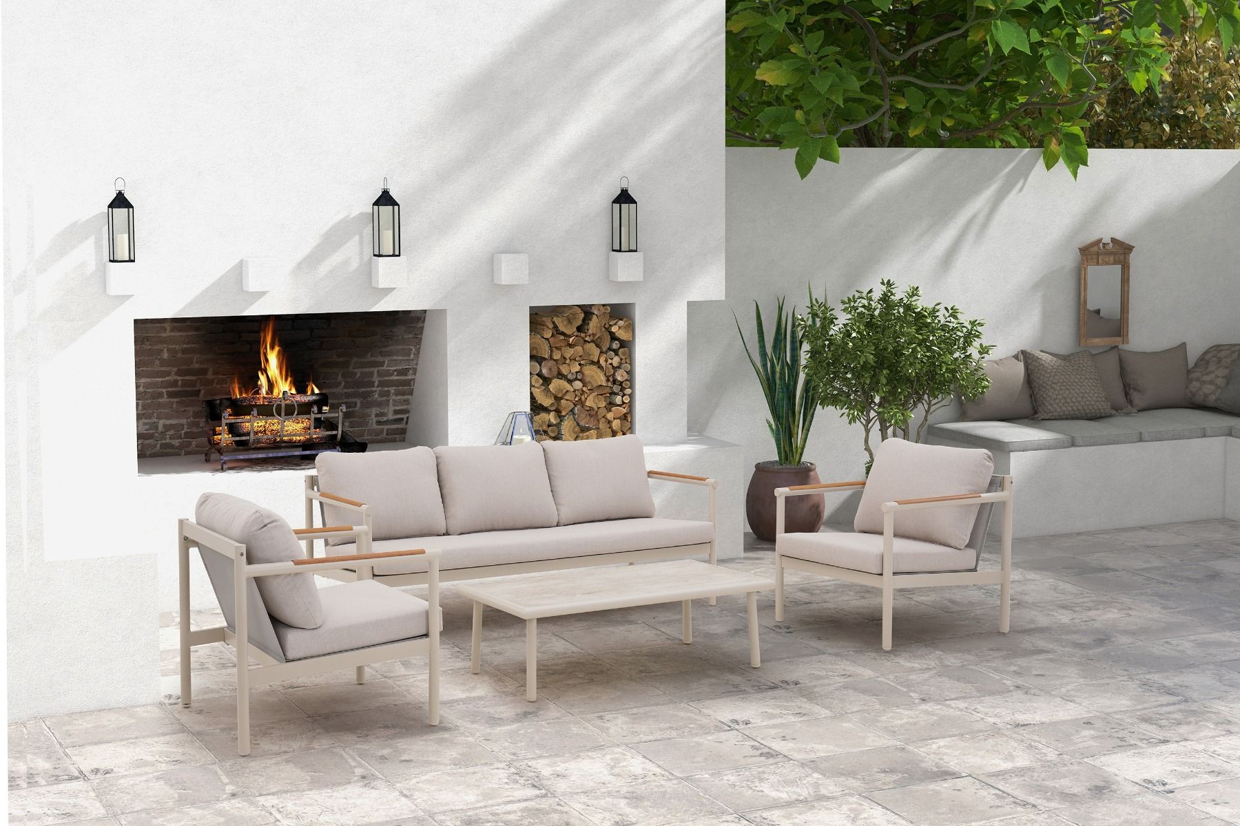 Lifestyle Norte stoel-bank loungeset 4-delig