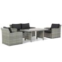 Garden Collections Giardino/Napoli 145 cm stoel-bank loungeset 4-delig thumbnail