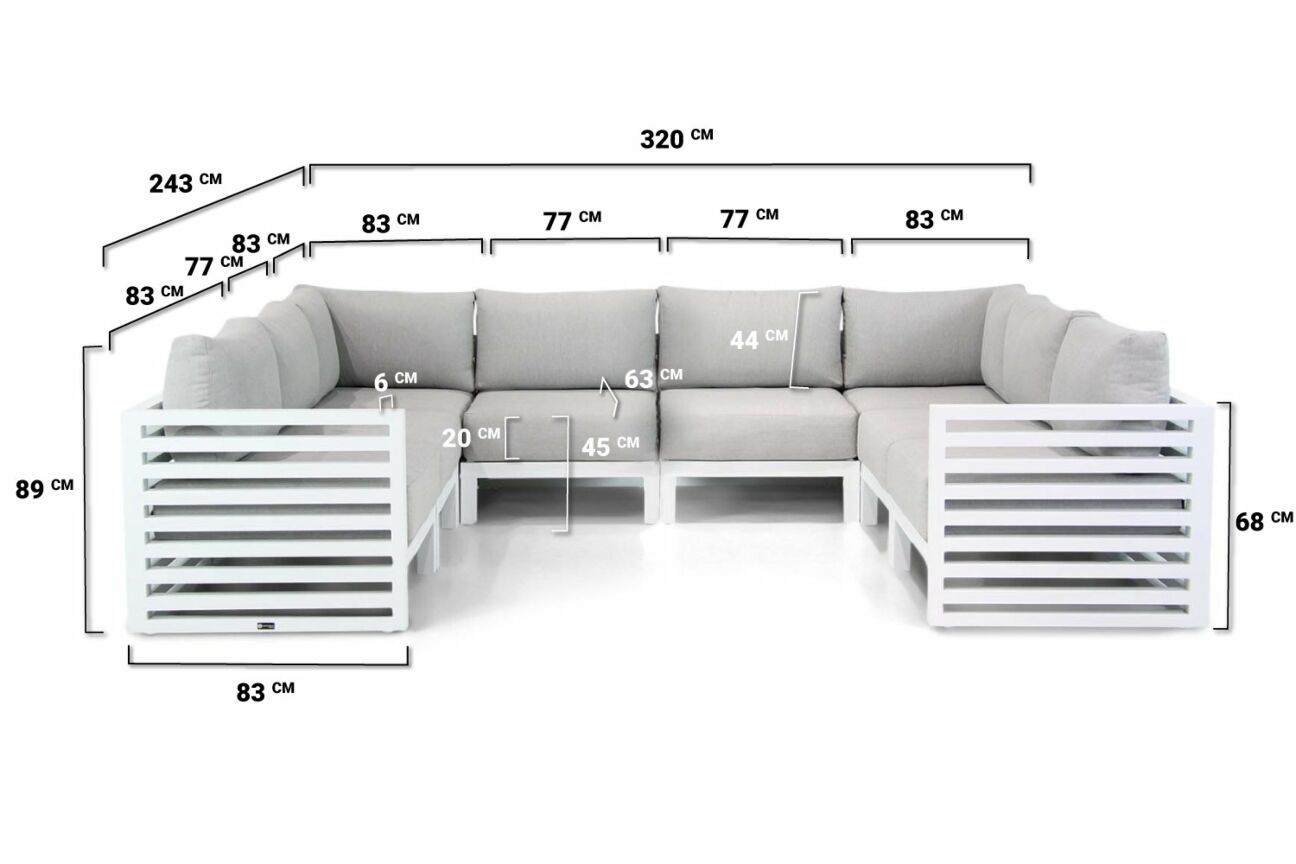 Santika Jaya U-vorm loungeset 8-delig