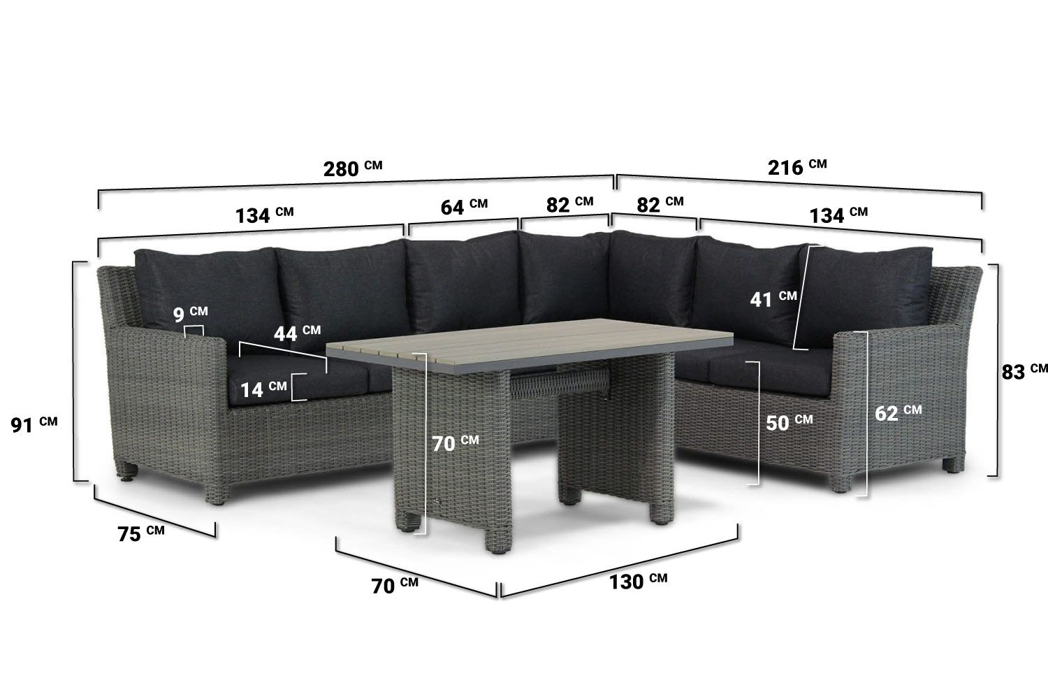 Garden Collections Lusso dining loungeset 5-delig