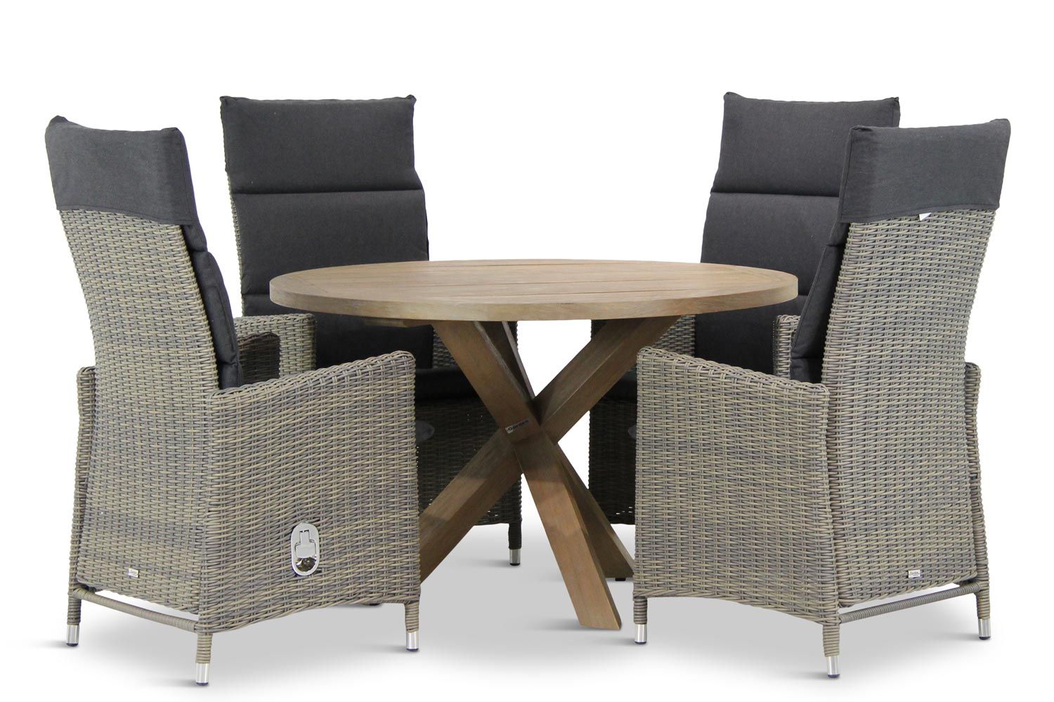 Garden Collection Madera/Sand City rond 120 cm dining tuinset 5-delig thumbnail