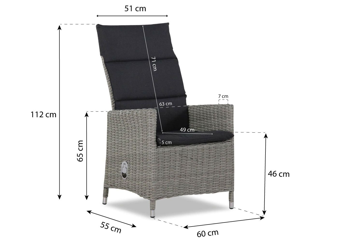 Garden Collections Madera dining tuinstoel verstelbaar