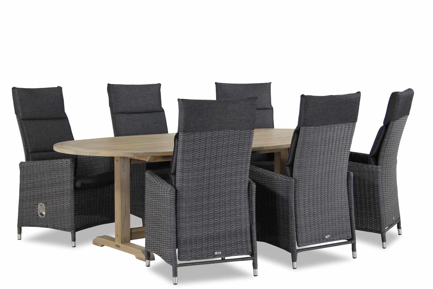 Garden Collections Madera/Brighton ovaal 240 cm dining tuinset 7-delig thumbnail