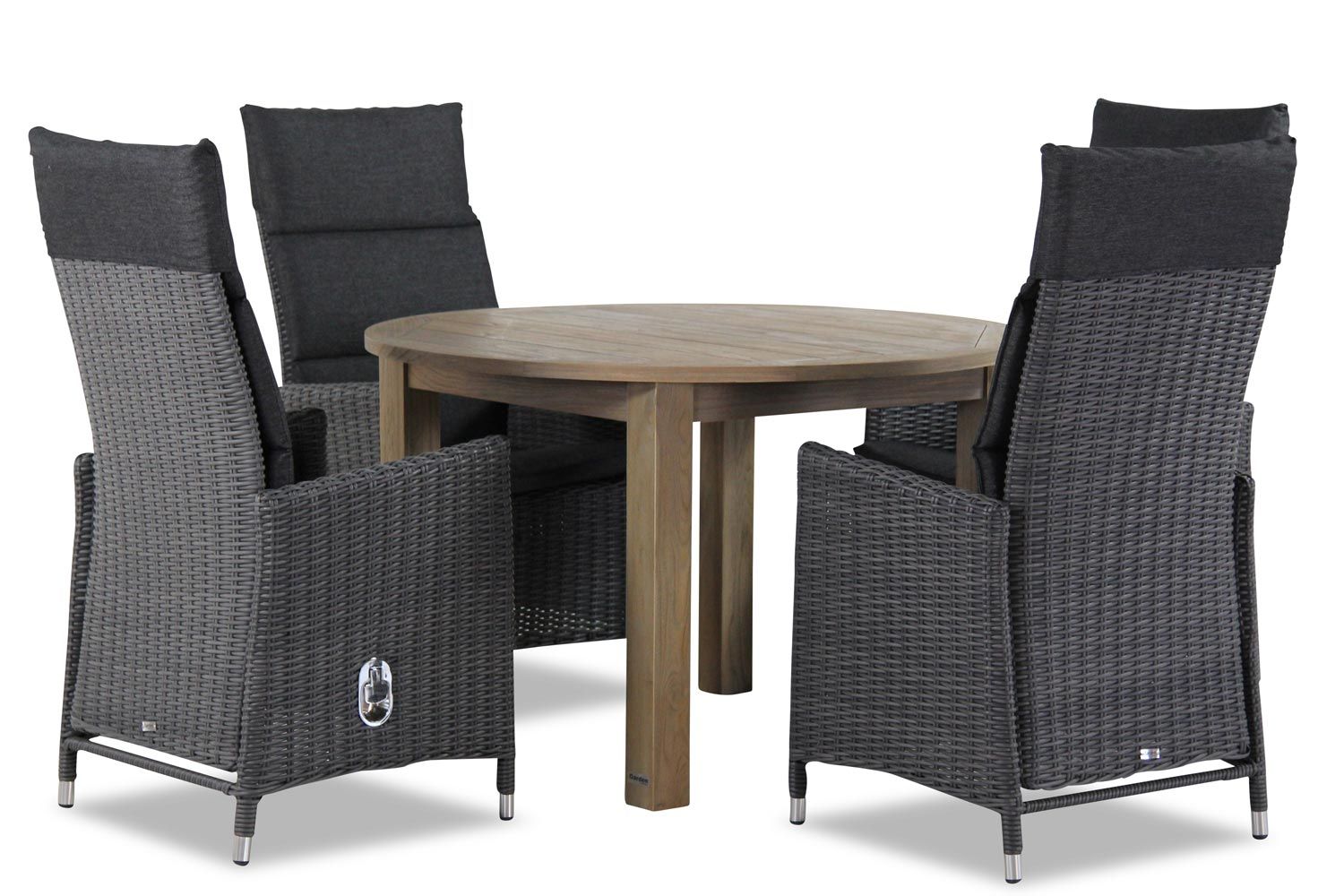 Garden Collections Madera/Brighton rond 120 cm dining tuinset 5-delig thumbnail