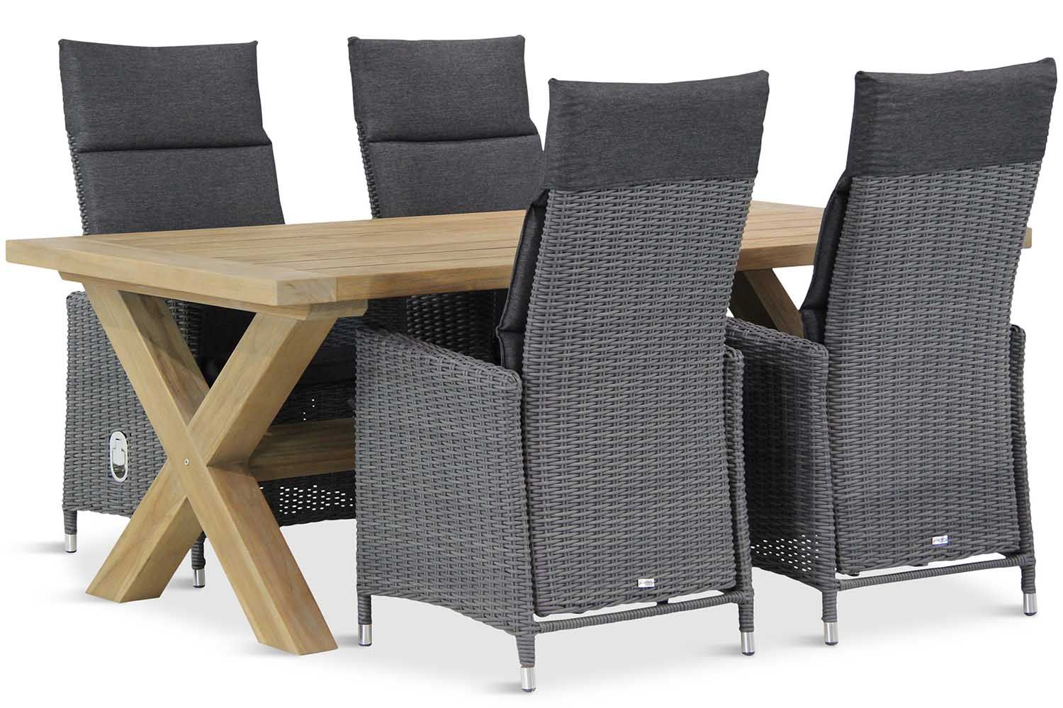 Garden Collections Madera/Oregon 200 cm dining tuinset 5-delig  thumbnail