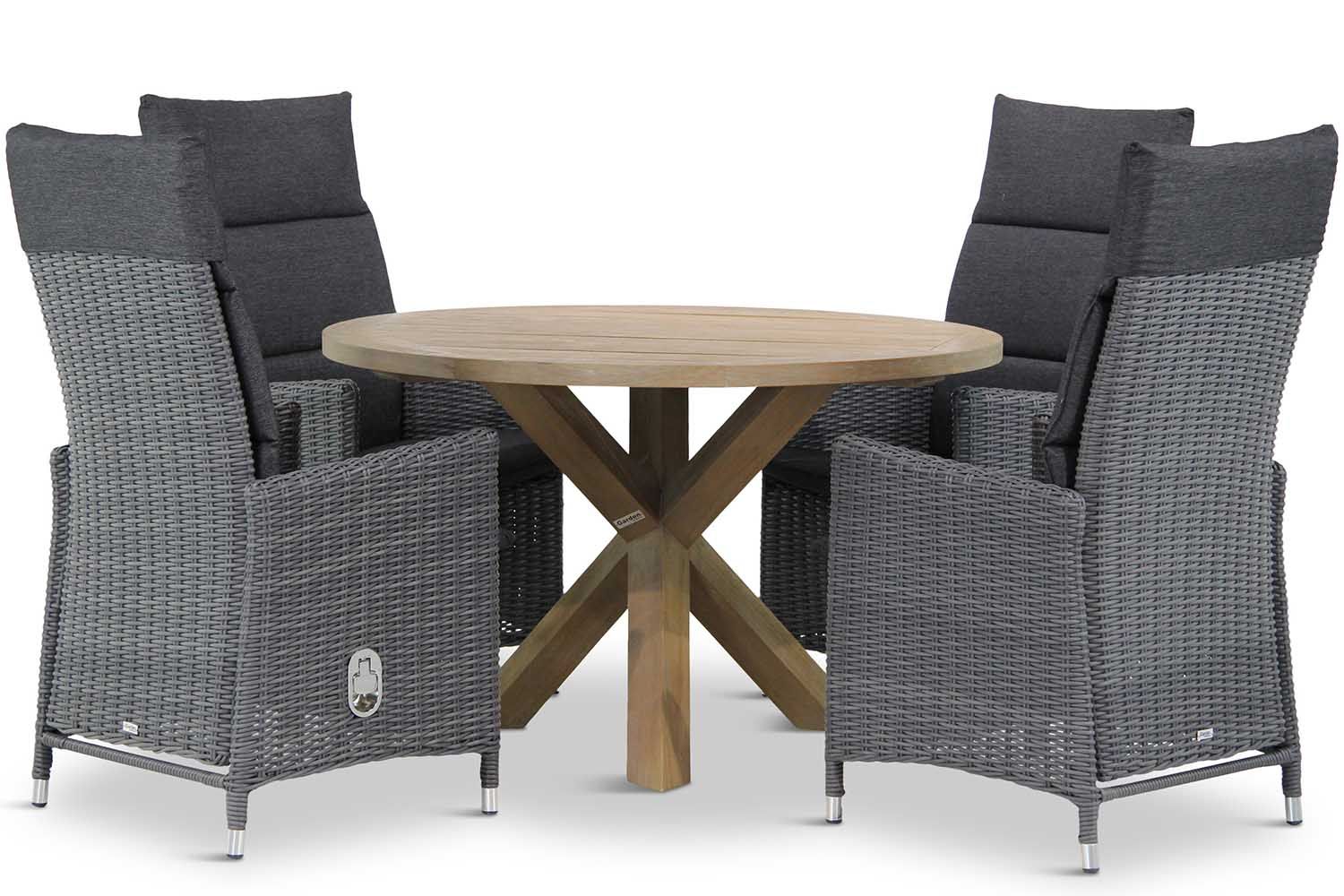 Garden Collections Madera/Sand City rond 120 cm dining tuinset 5-delig thumbnail