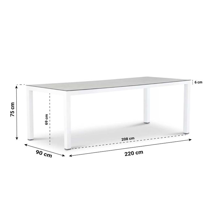 Lifestyle Ultimate/Margao 220 cm dining tuinset 7-delig