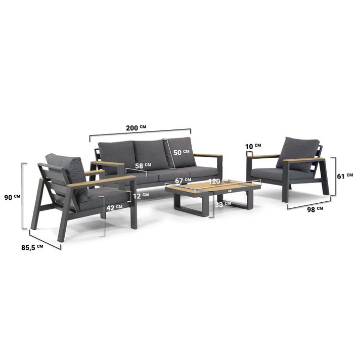 Lifestyle Marietta stoel-bank loungeset 4-delig