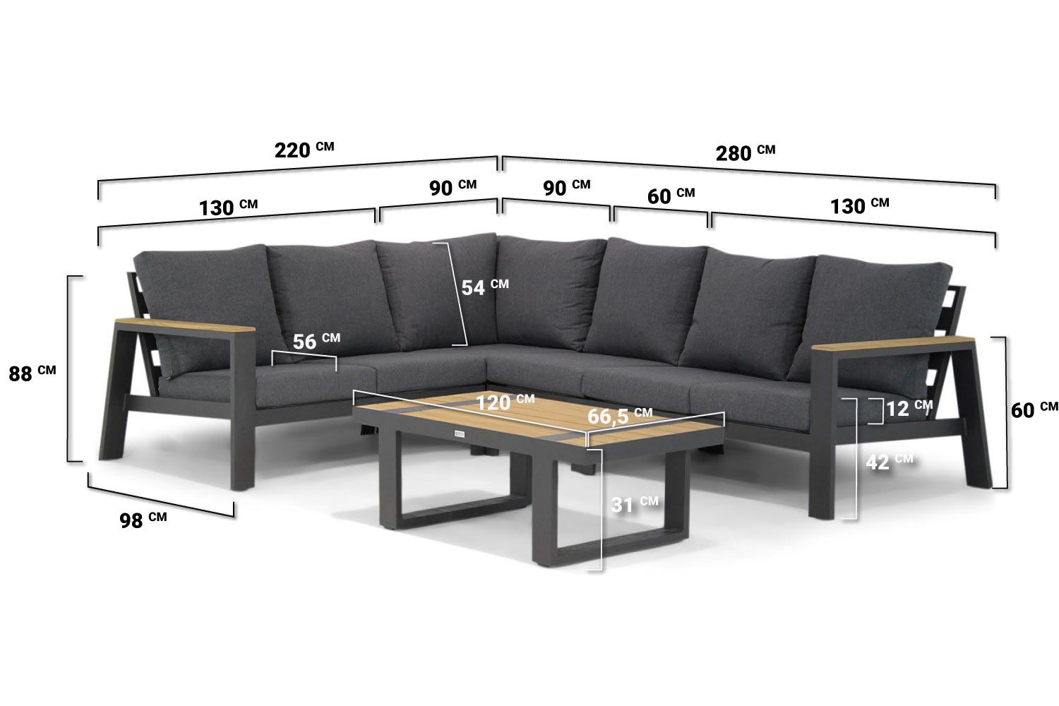 Lifestyle Marietta hoek loungeset 5-delig