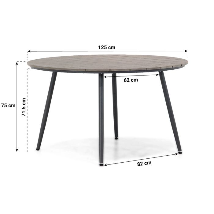 Santika Tendenza/Matale 125 cm rond dining tuinset 5-delig