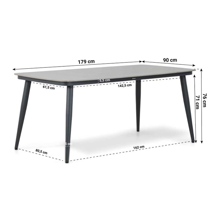 Santika Novita/Vienna 180 cm dining tuinset 5-delig