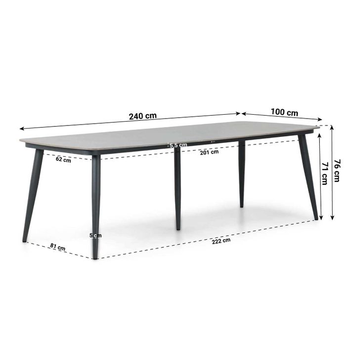 Coco Olivine/Vienna 240 cm dining tuinset 7-delig