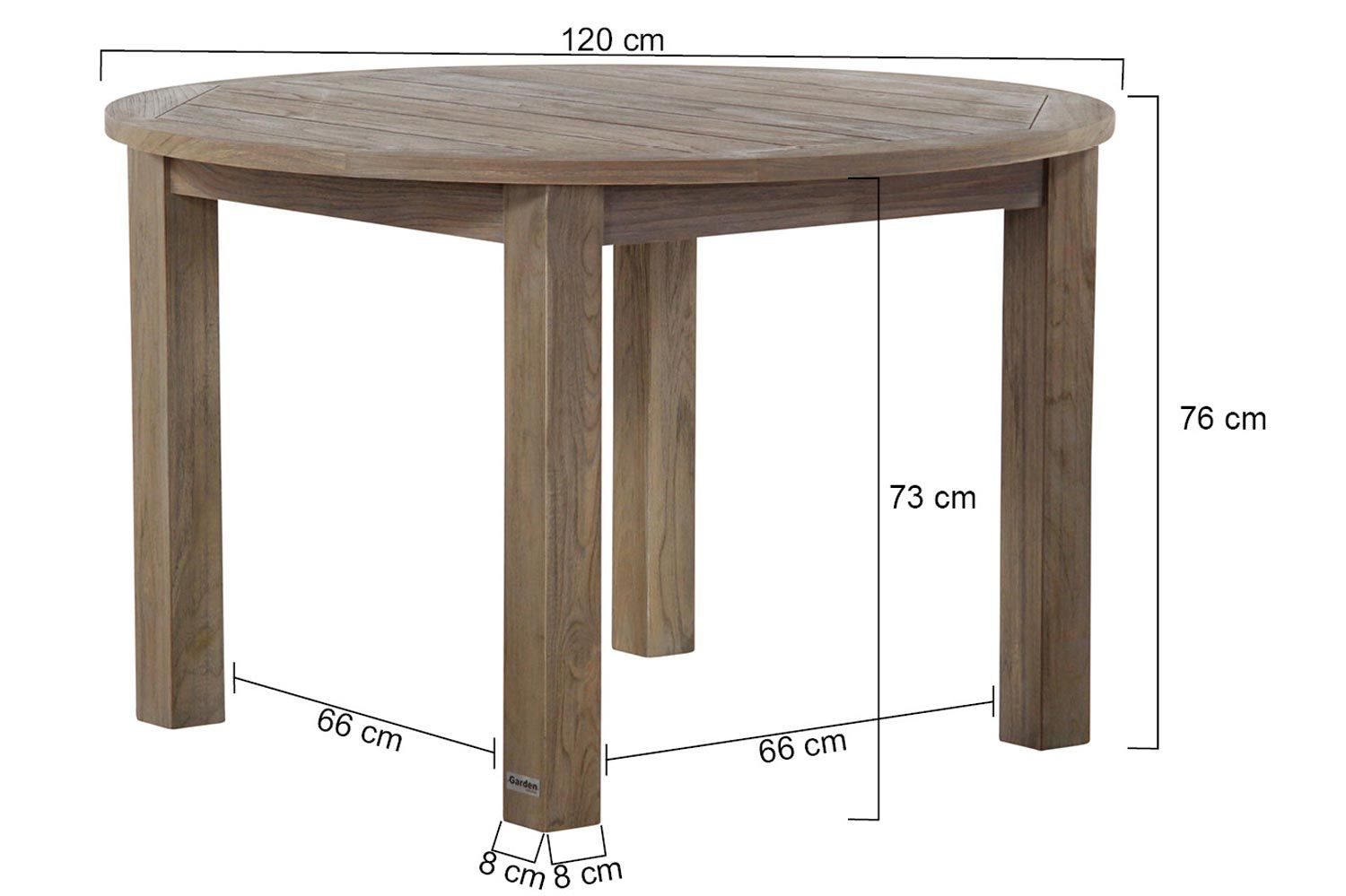 Apple Bee Oxford dining tuintafel rond 120 cm