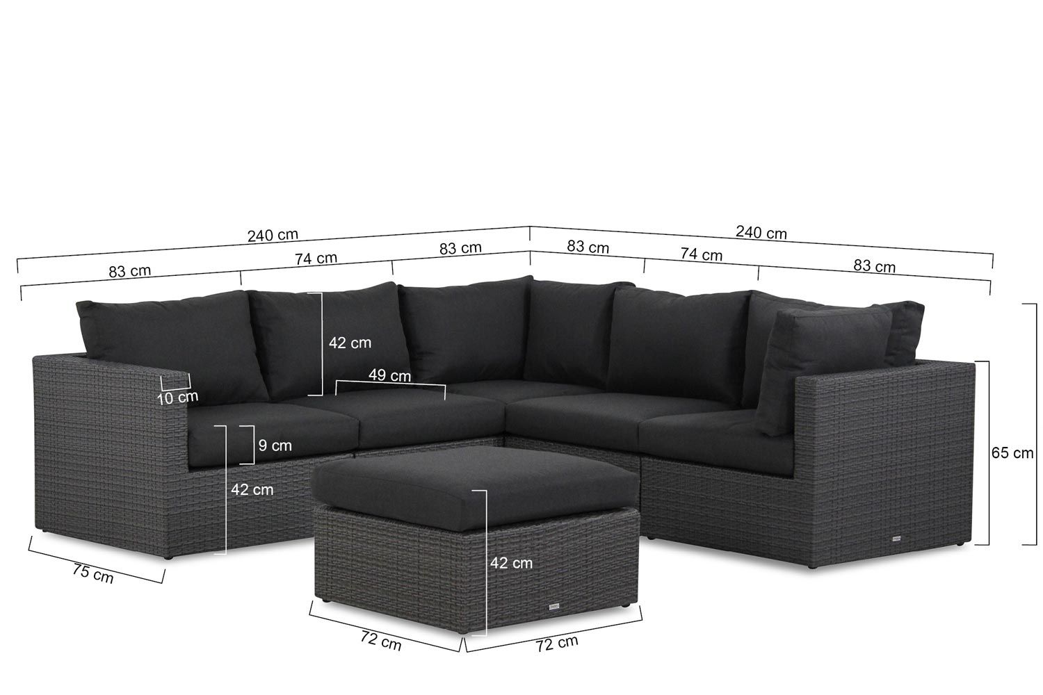 Garden Collections Houston hoek loungeset 7-delig