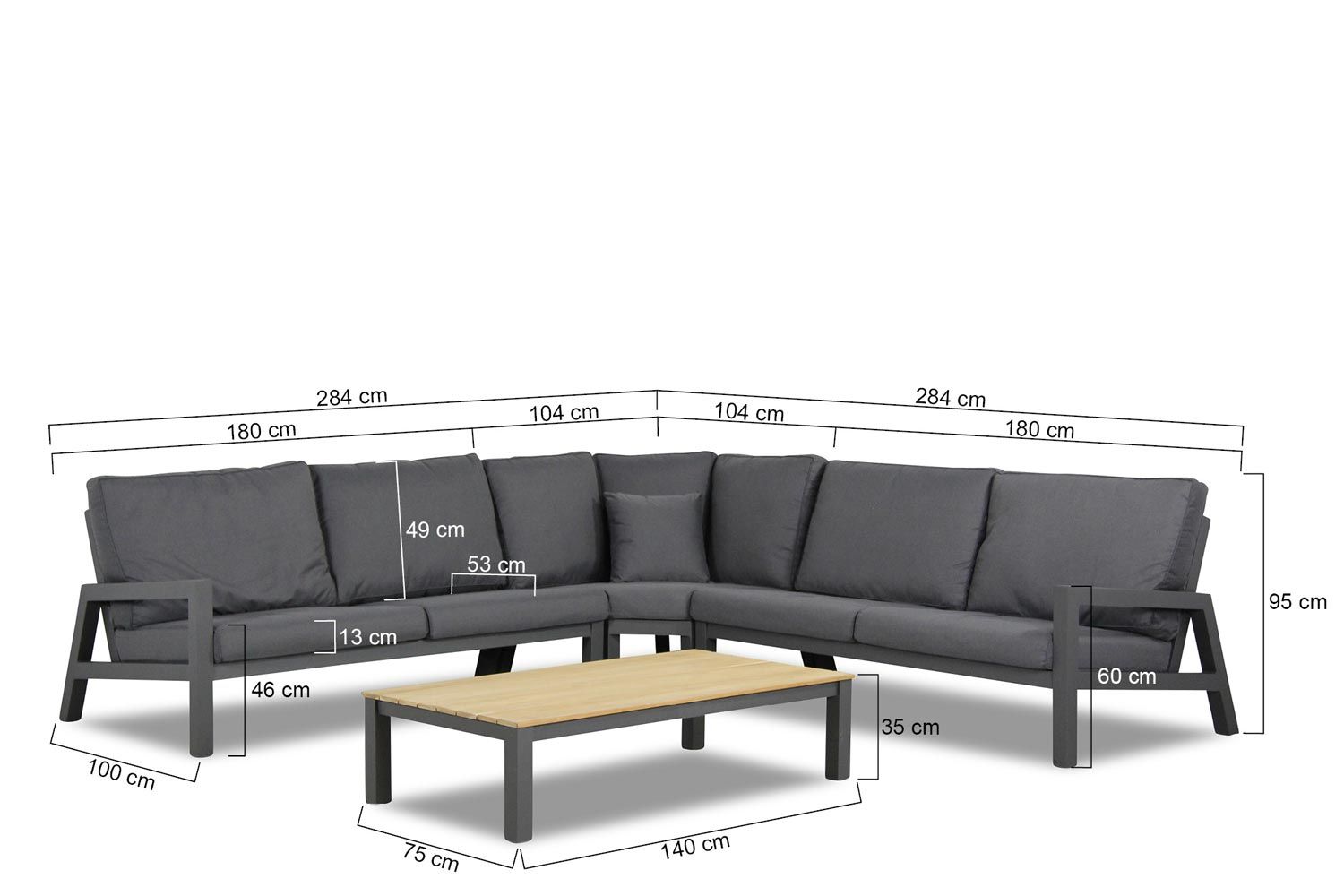 Suns Lago hoek loungeset 4-delig