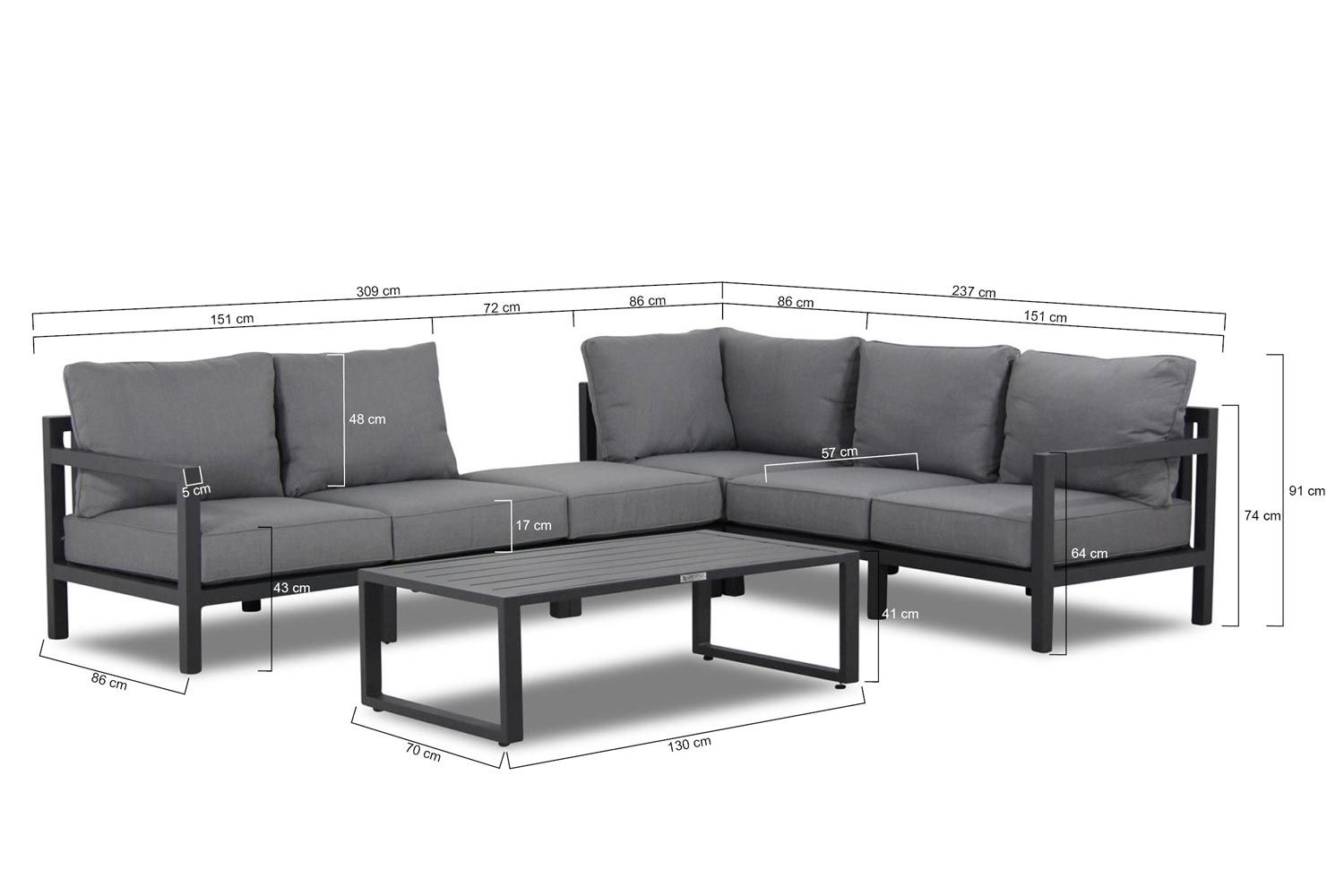 Lifestyle Lagos hoek loungeset 5-delig
