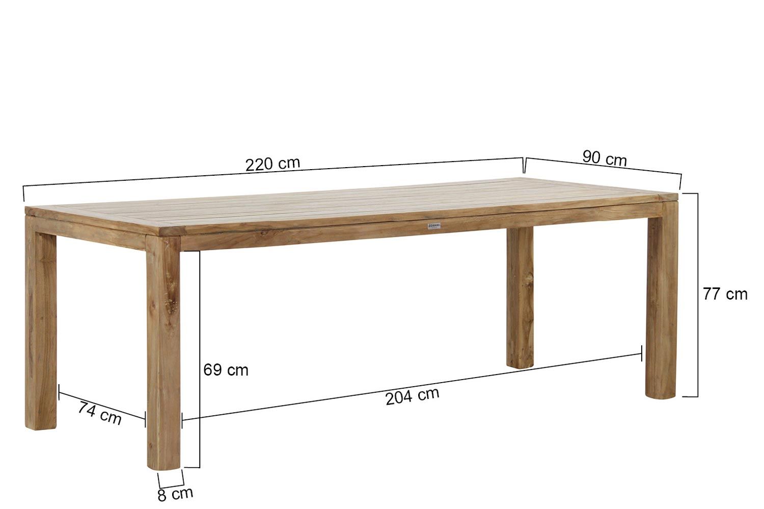 Domani Matterhorn dining tuintafel 220 x 90 cm
