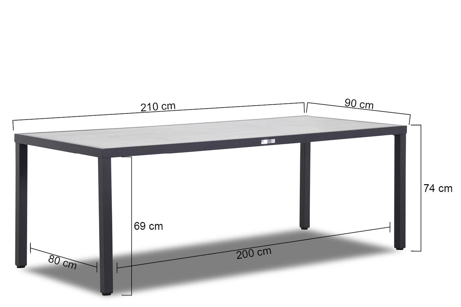 Lifestyle Monte dining tuintafel 210 x 90 cm