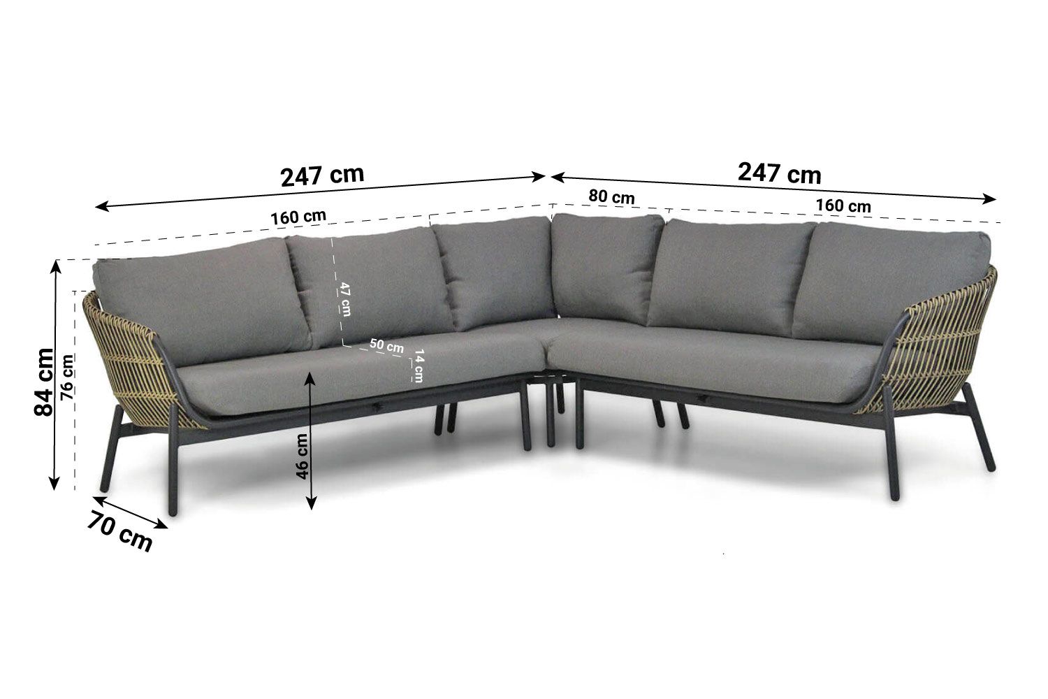 Coco Nathan/Pacific 100 cm hoek loungeset 4-delig thumbnail