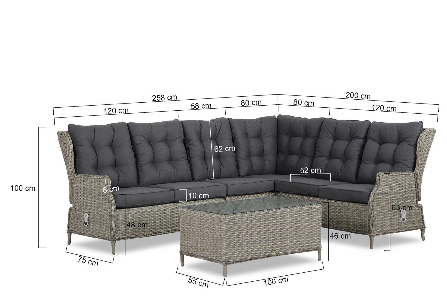 Garden Collections New Castle hoek loungeset 5-delig