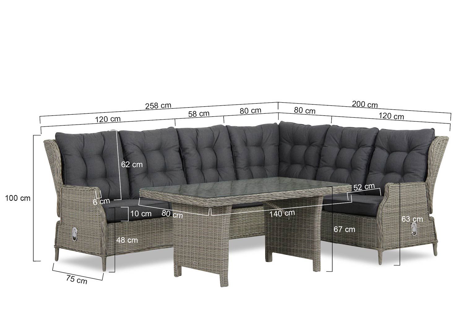 Garden Collections New Castle dining loungeset 7-delig thumbnail