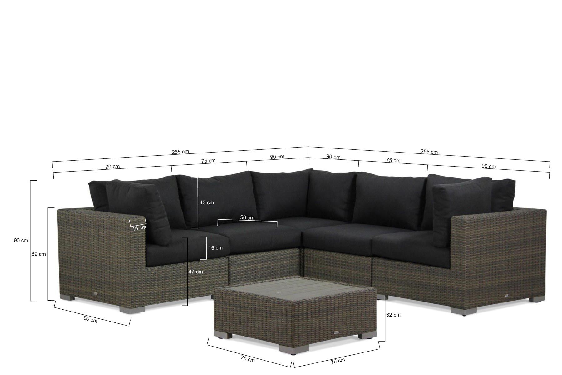 Garden Collections Toronto hoek loungeset 6-delig