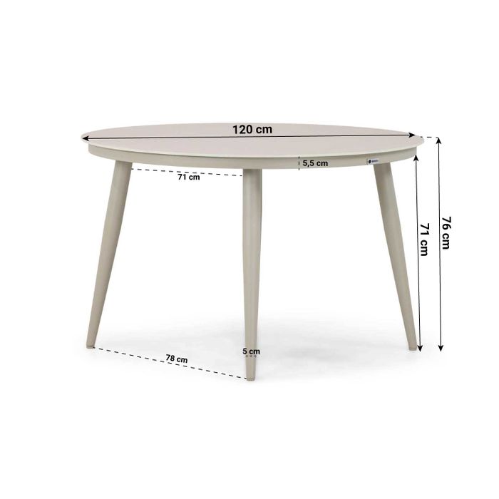 Coco Antoni/Vienna 120 cm dining tuinset 5-delig