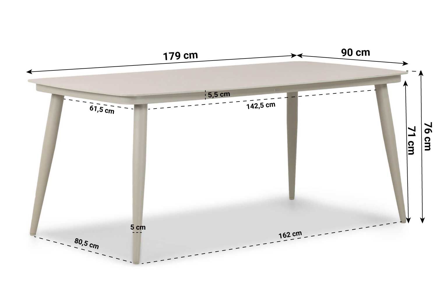 Coco Vienna dining tuintafel 180 x 90 cm thumbnail