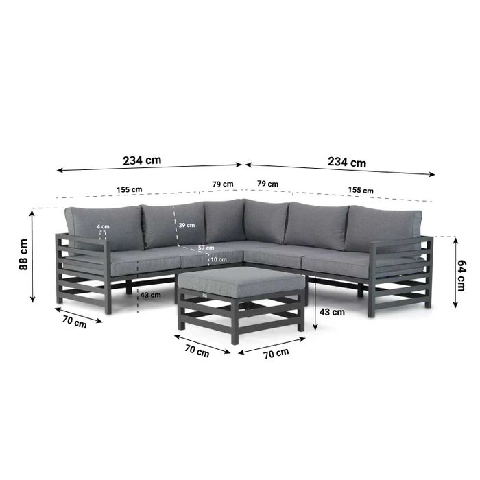 Domani Melby hoek loungeset 4-delig