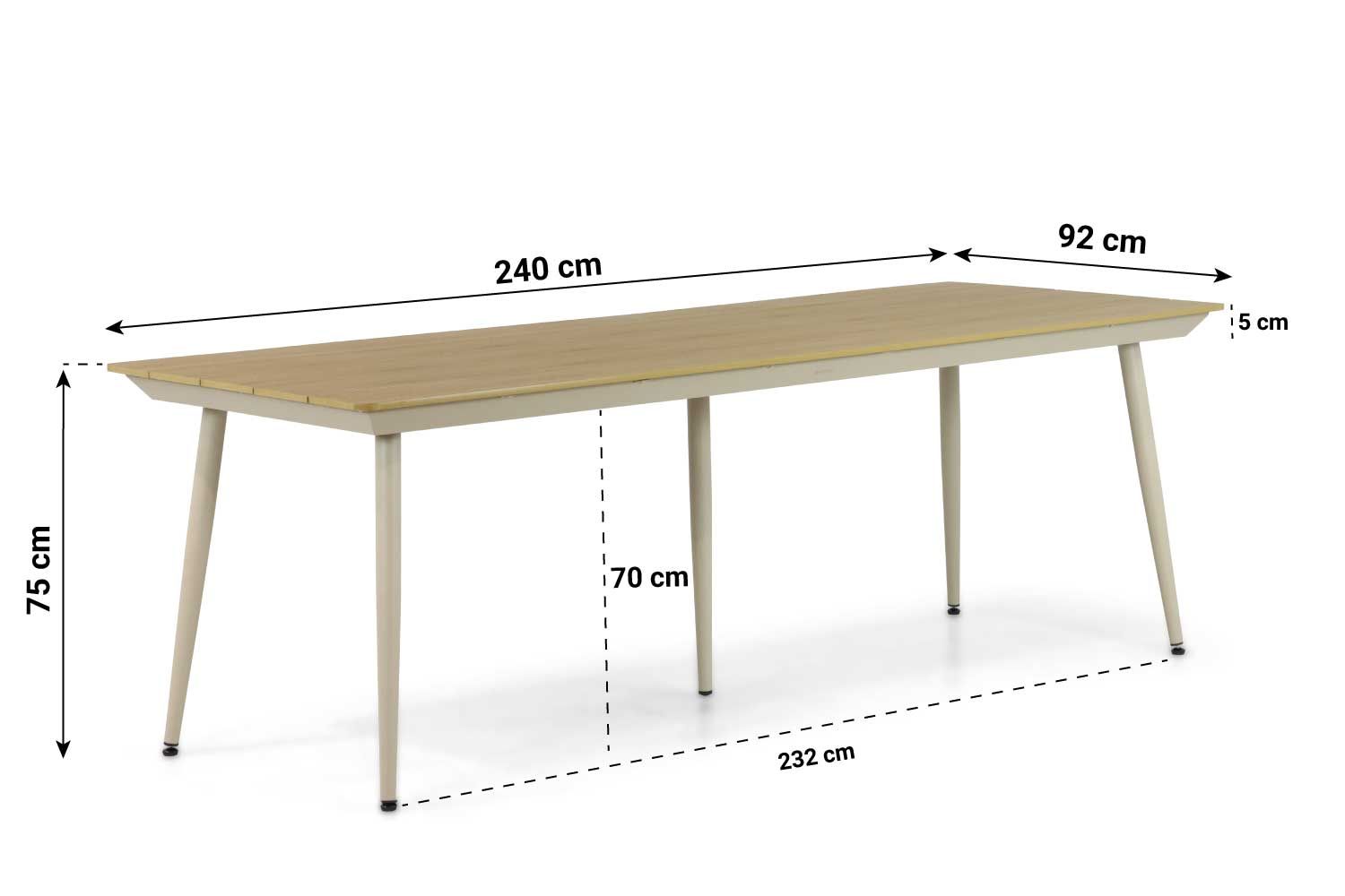 De Laan Marbella/Matale 240 cm dining tuinset 7-delig thumbnail