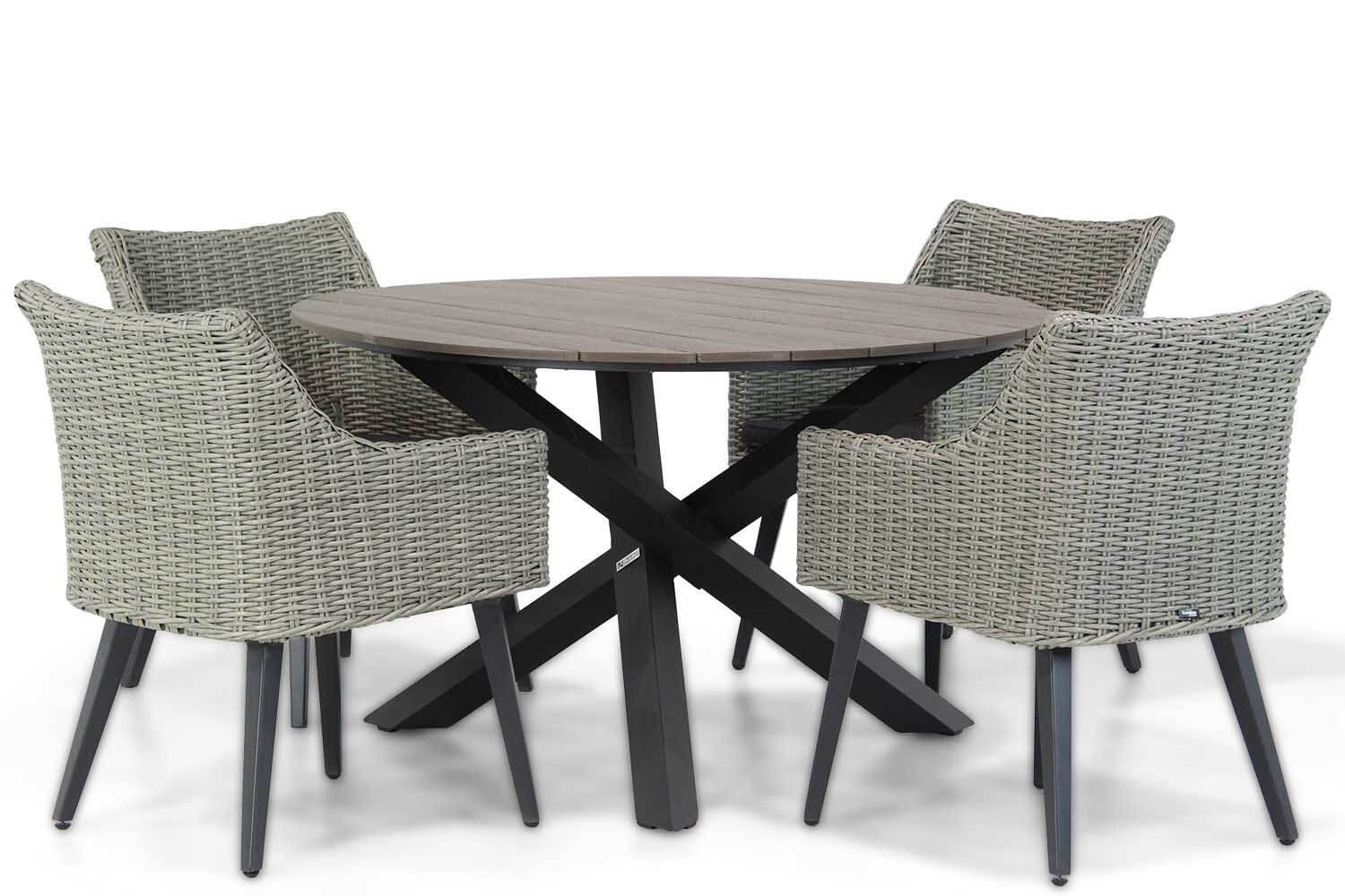 Garden Collections Milton/Ancona 125 cm dining tuinset 5-delig thumbnail