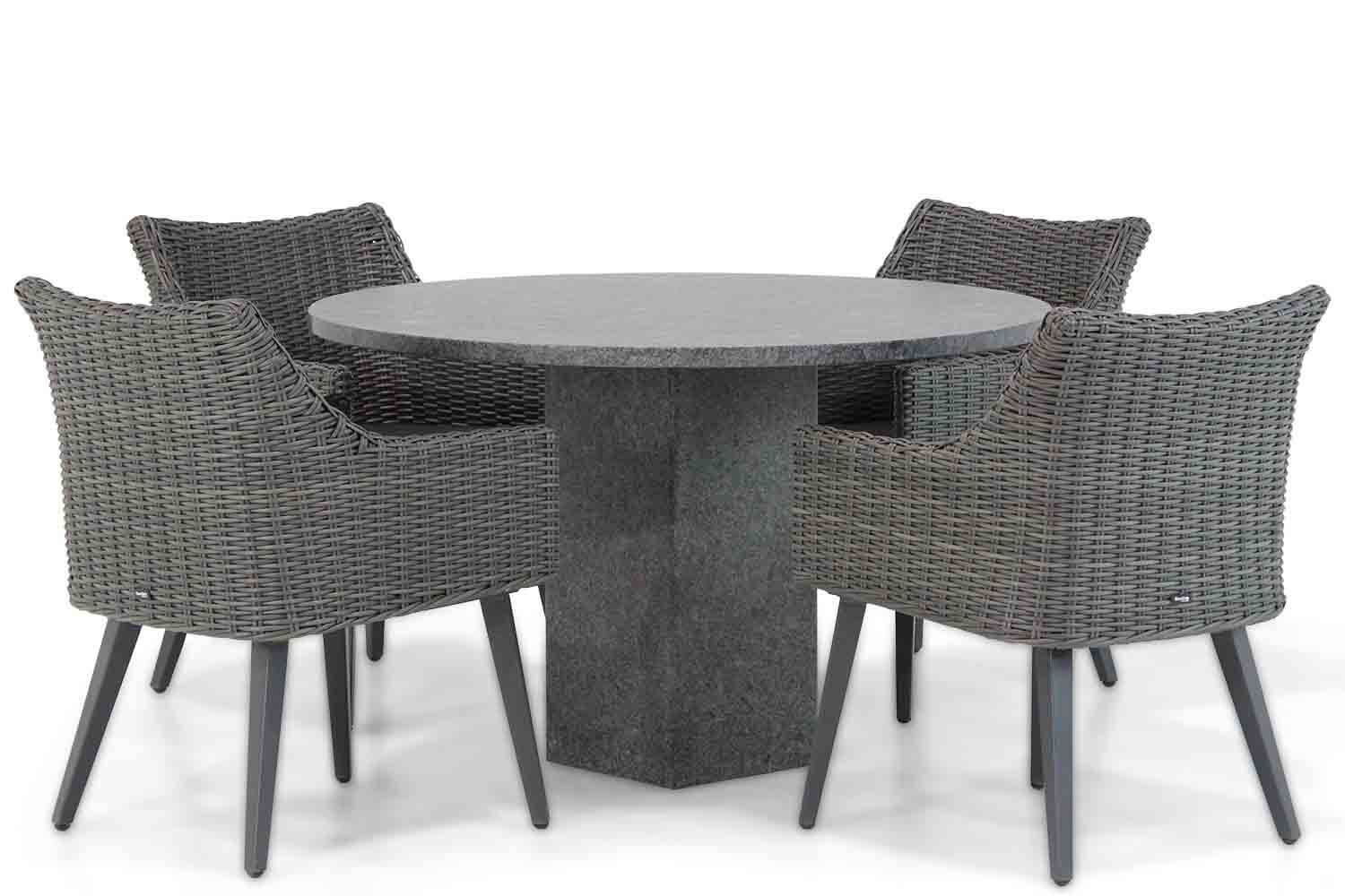 Garden Collections Milton/Graniet 120 cm rond dining tuinset 3-delig thumbnail