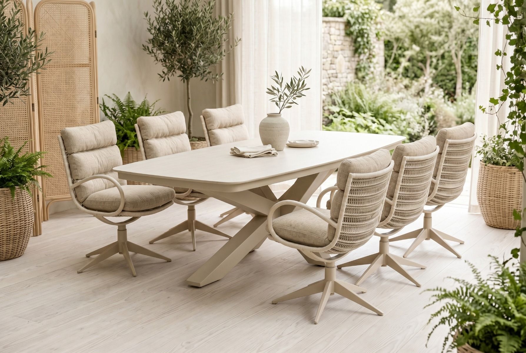 Apple Bee Camp Bay/Belluno 220x100 cm dining tuinset 7-delig