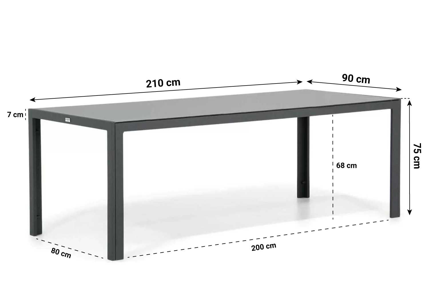 Domani Mondello dining tuintafel 210 x 90 cm
