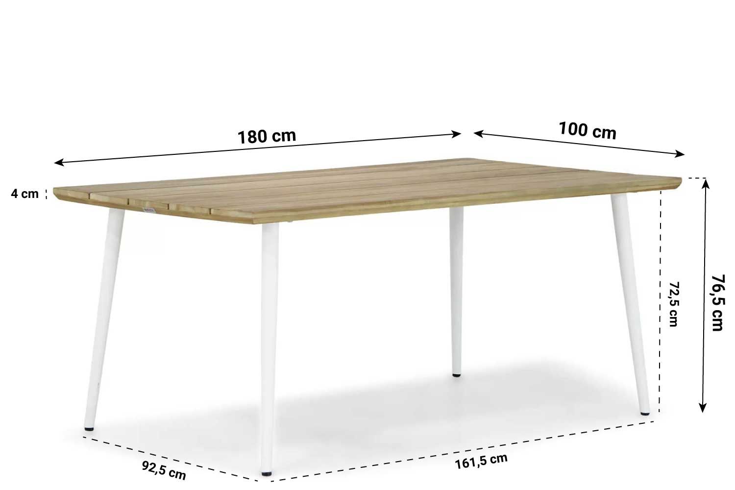 Santika Novita/Montana 180 cm dining tuinset 5-delig