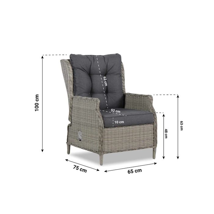 Garden Collections New Castle stoel-bank loungeset 4-delig