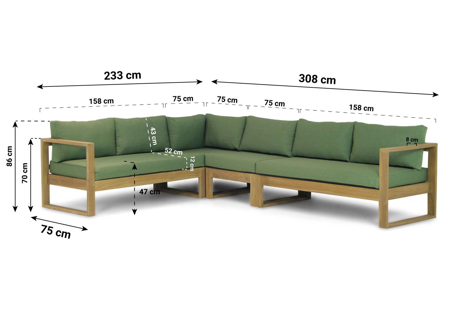 Garden Collections Newbury hoek loungeset 4-delig