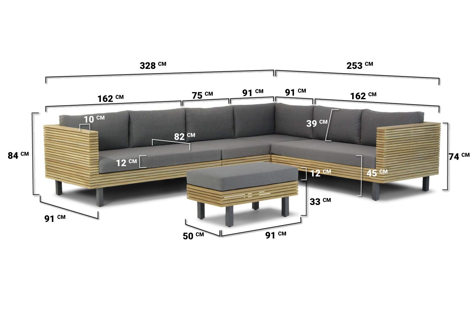 Lifestyle New York hoek loungeset 5-delig